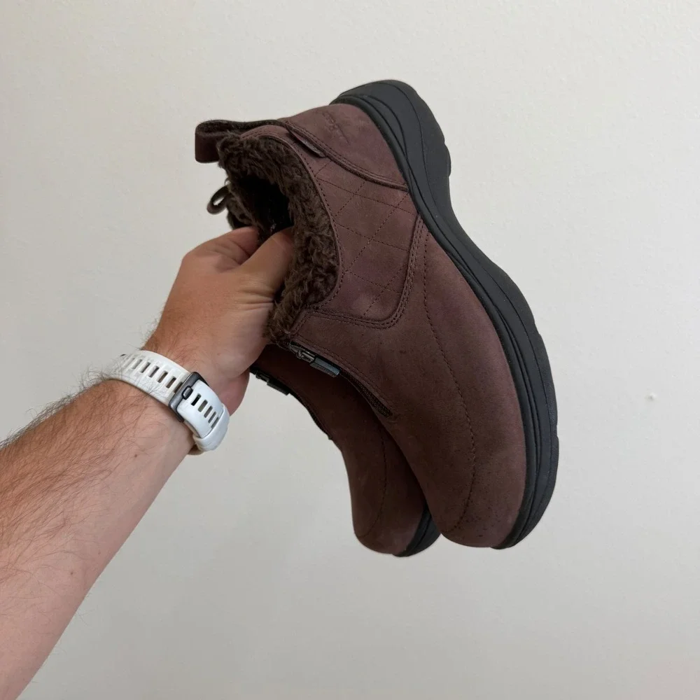 LL Bean Women Brown Suede TEK2.5 Waterproof 200g PrimaLoft Snow Sneakers 8 M